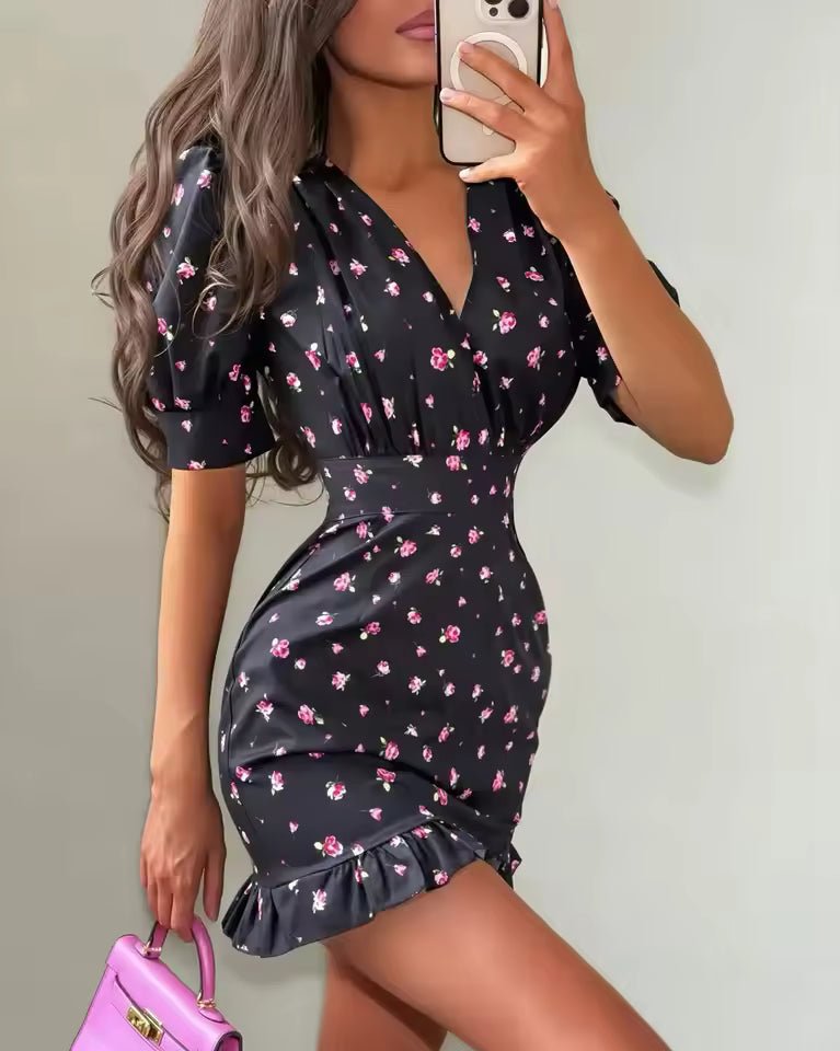 Natasha blomster mini‑kjole