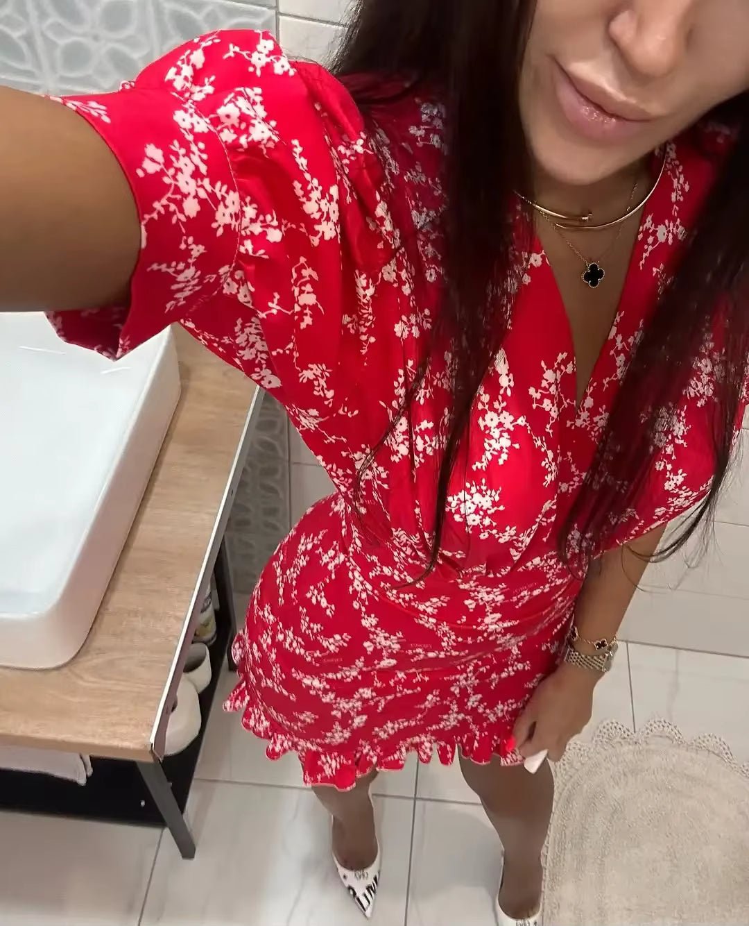 Natasha blomster mini‑kjole