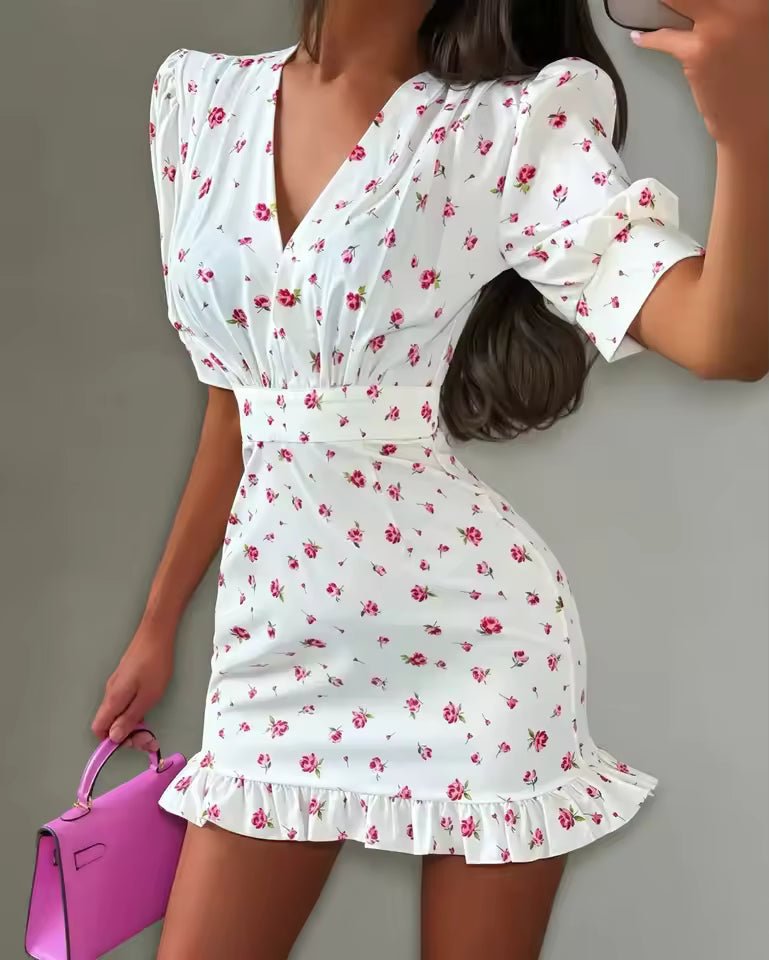 Natasha blomster mini‑kjole