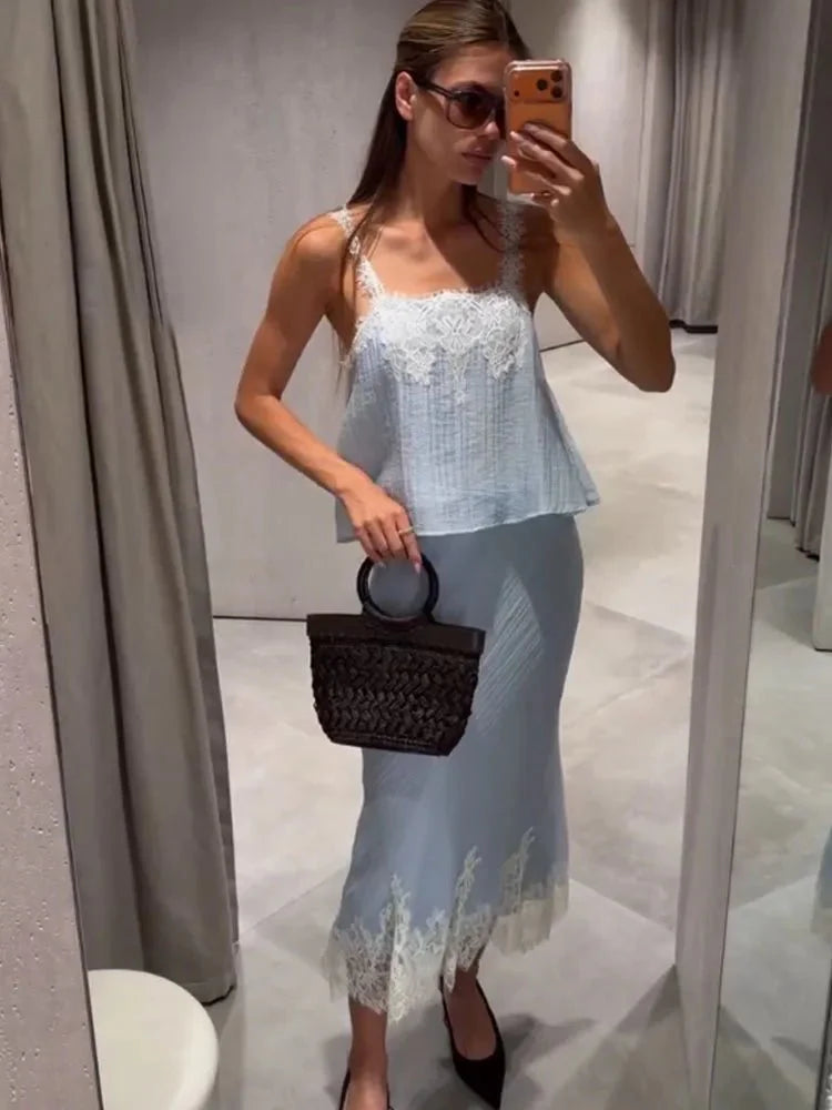 Jacinta Lace Spliced Midi Set