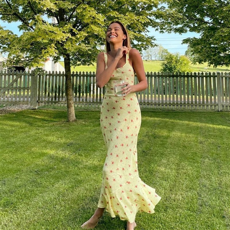 Hermione flared volang blomsterkjole