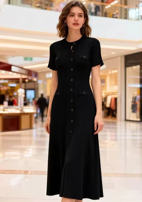 Margot strikket midikjole med knapper foran