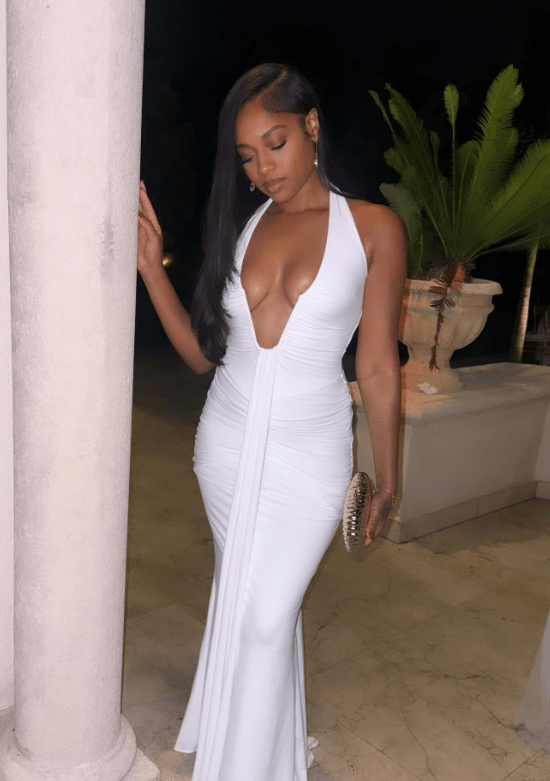 Kelly halterneck rynket maxi-kjole