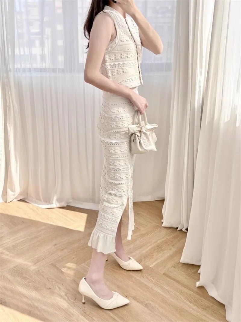 Sophia Floral Knit vestsett