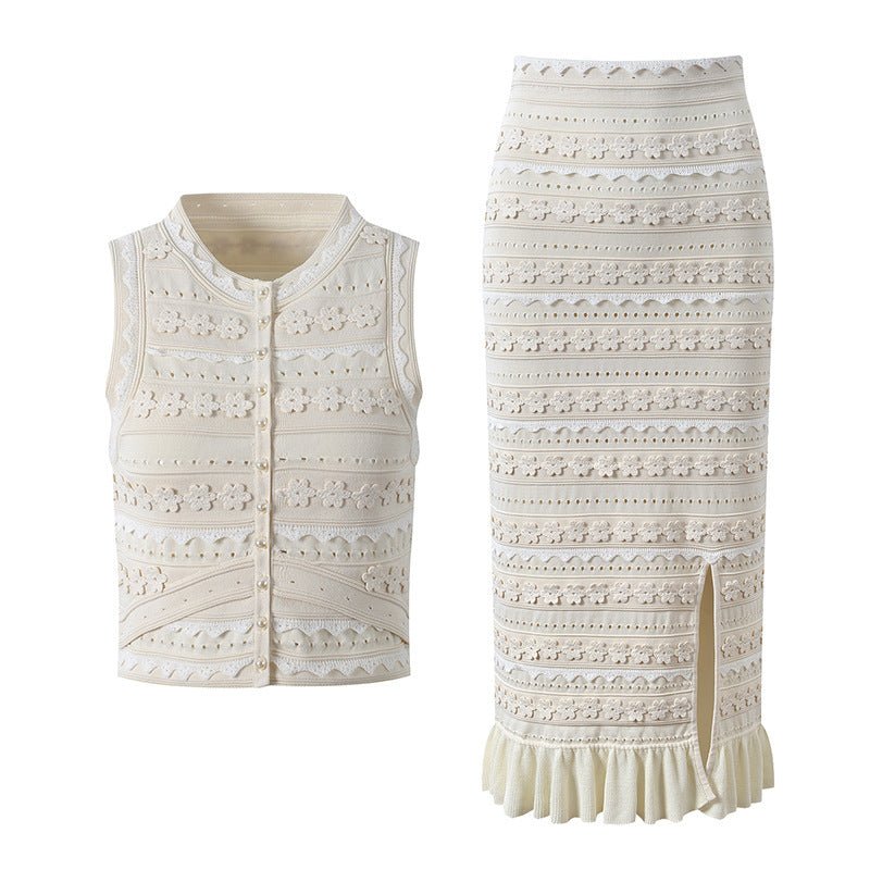 Sophia Floral Knit vestsett