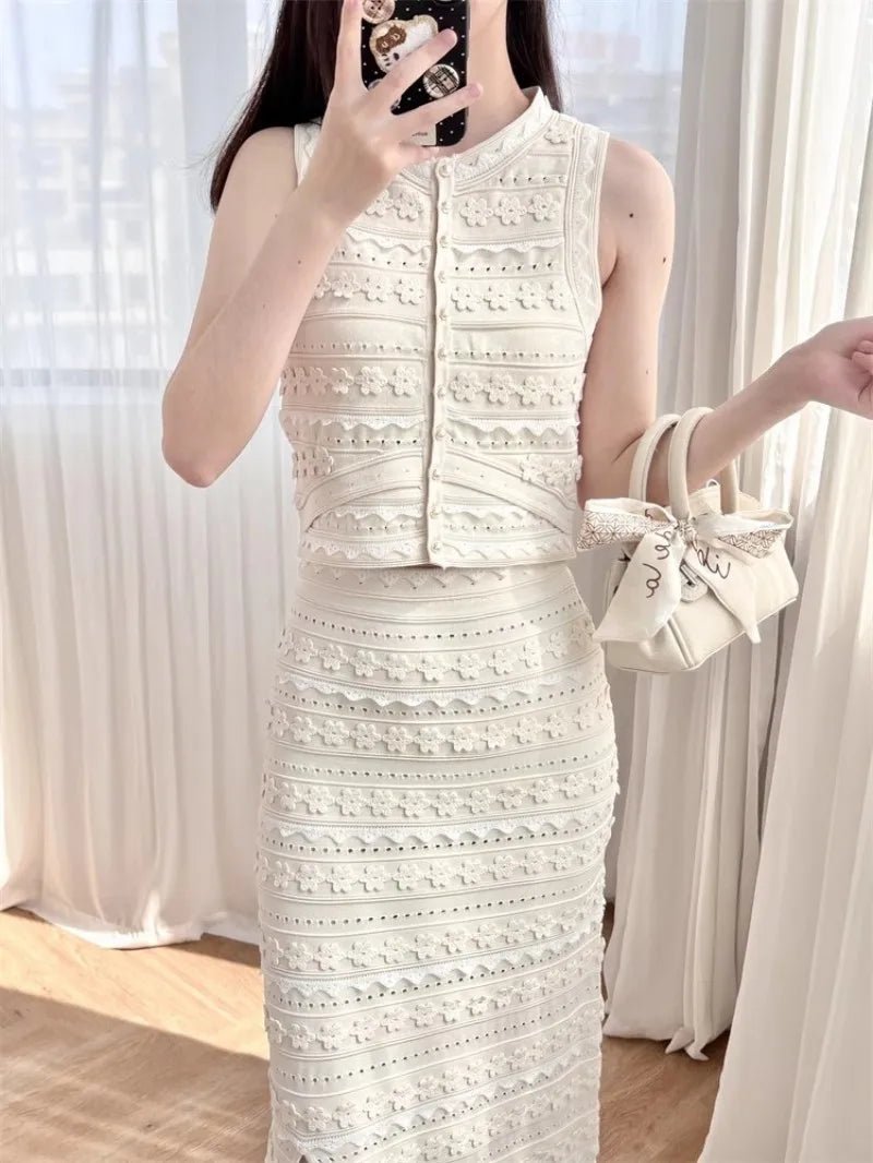 Sophia Floral Knit vestsett