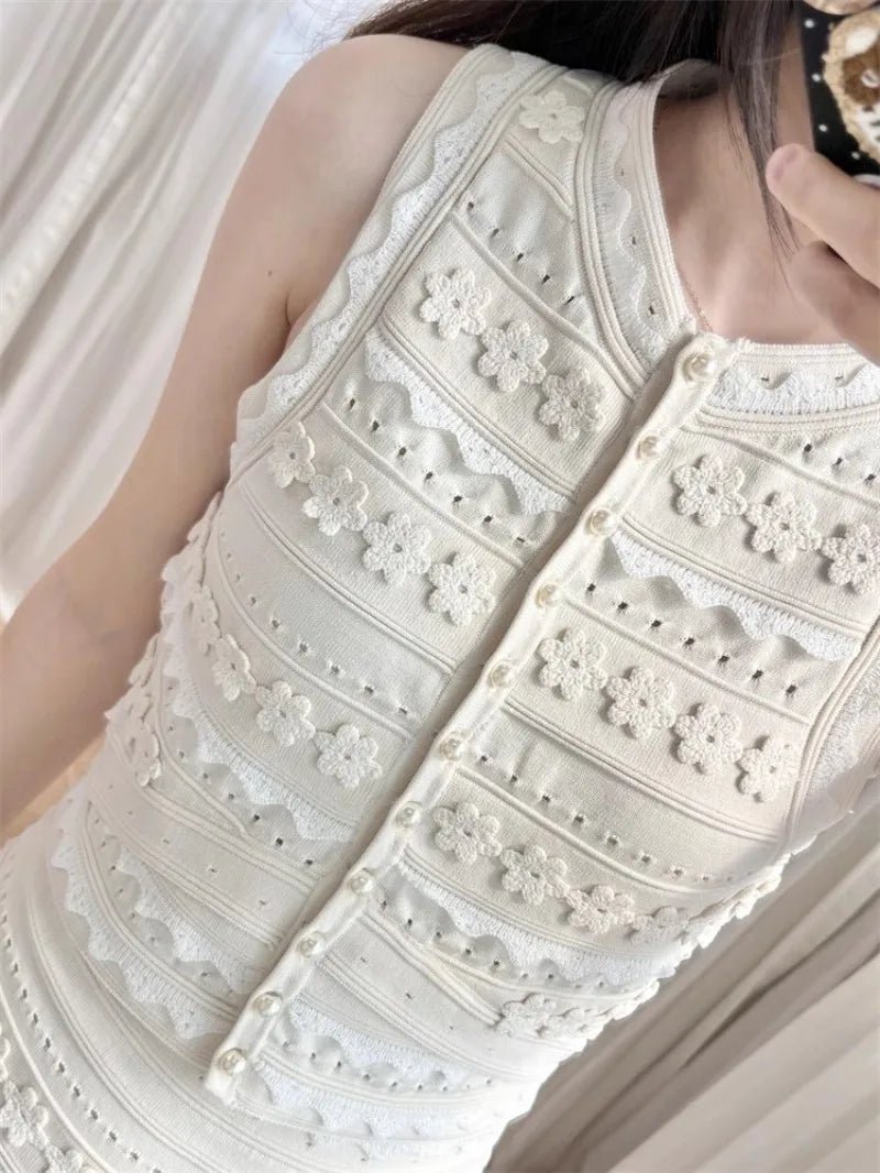 Sophia Floral Knit vestsett