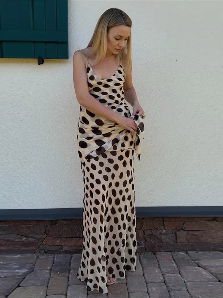 Natasha mønstret slip-kjole