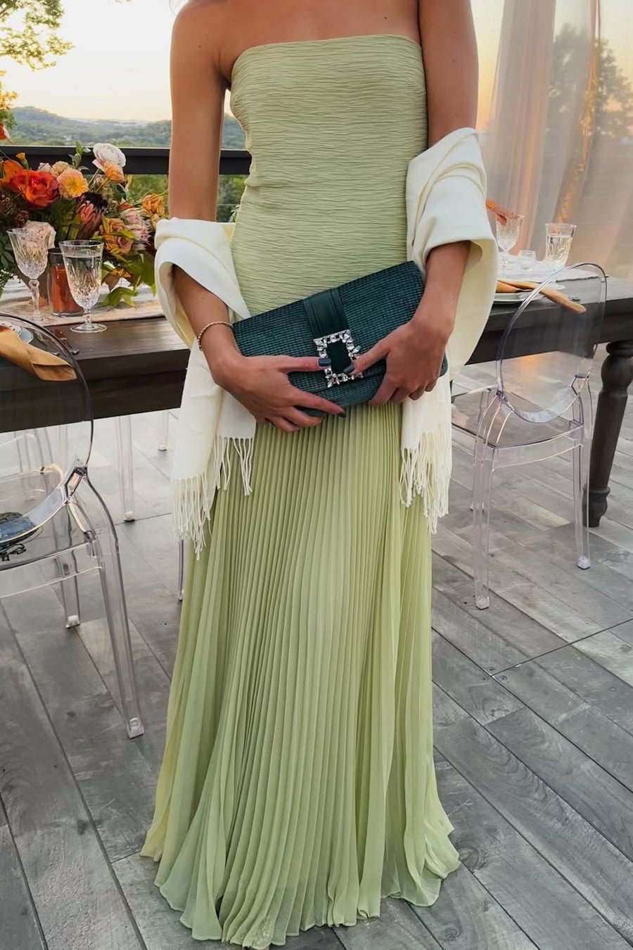Barbra stroppeløs maxikjole