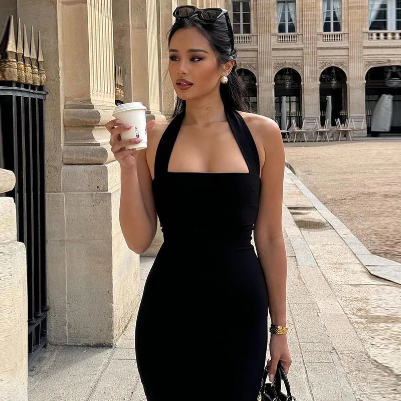 Yssa Halter Neck Bodycon Maxi Dress