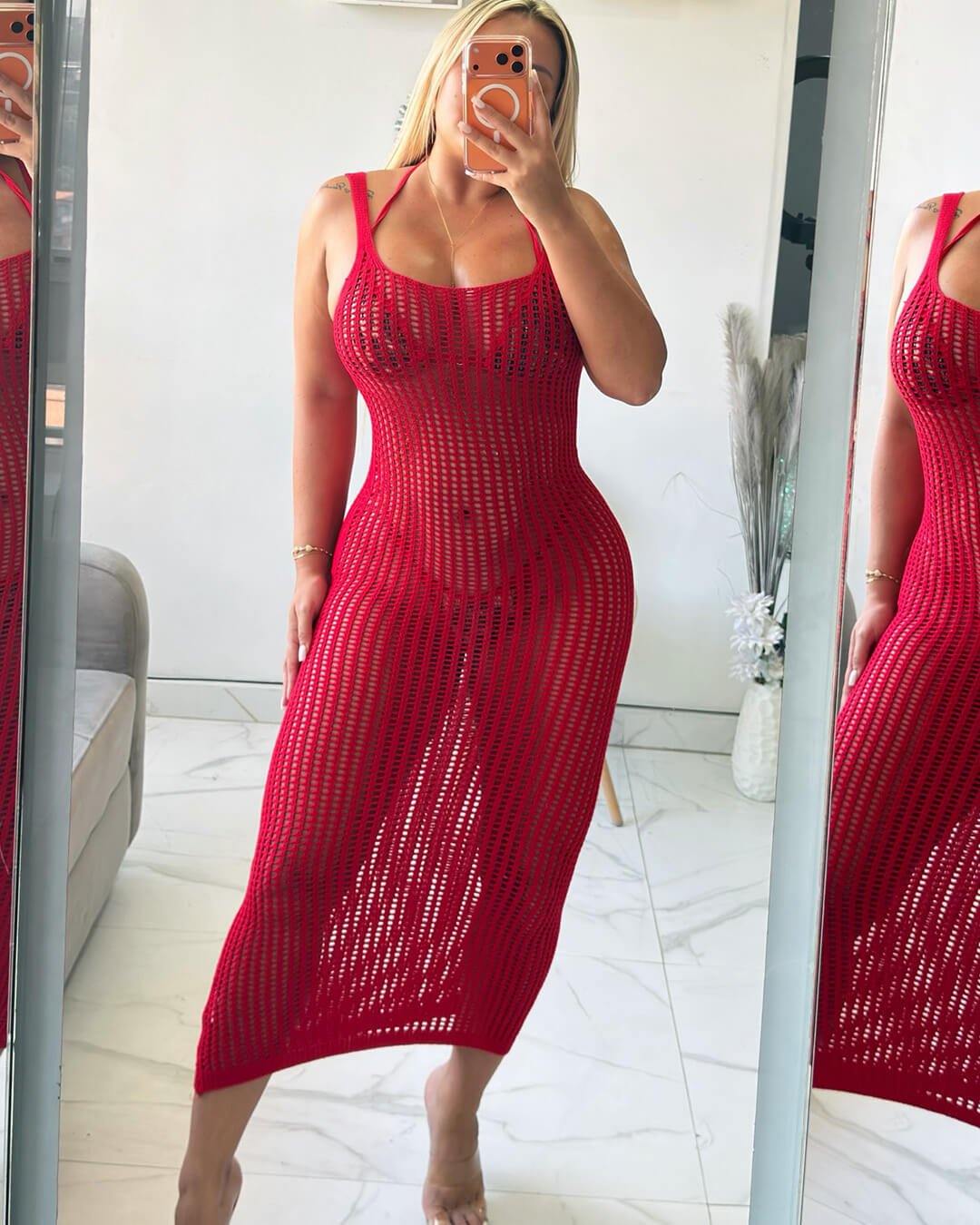 Jessica åpen rygg strikket cover-up
