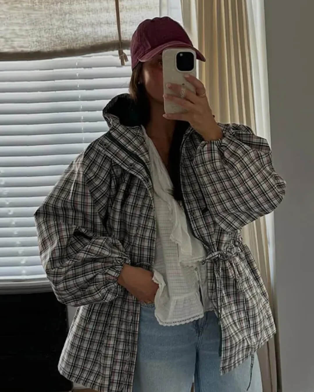 Gina retro rutete hettejakke