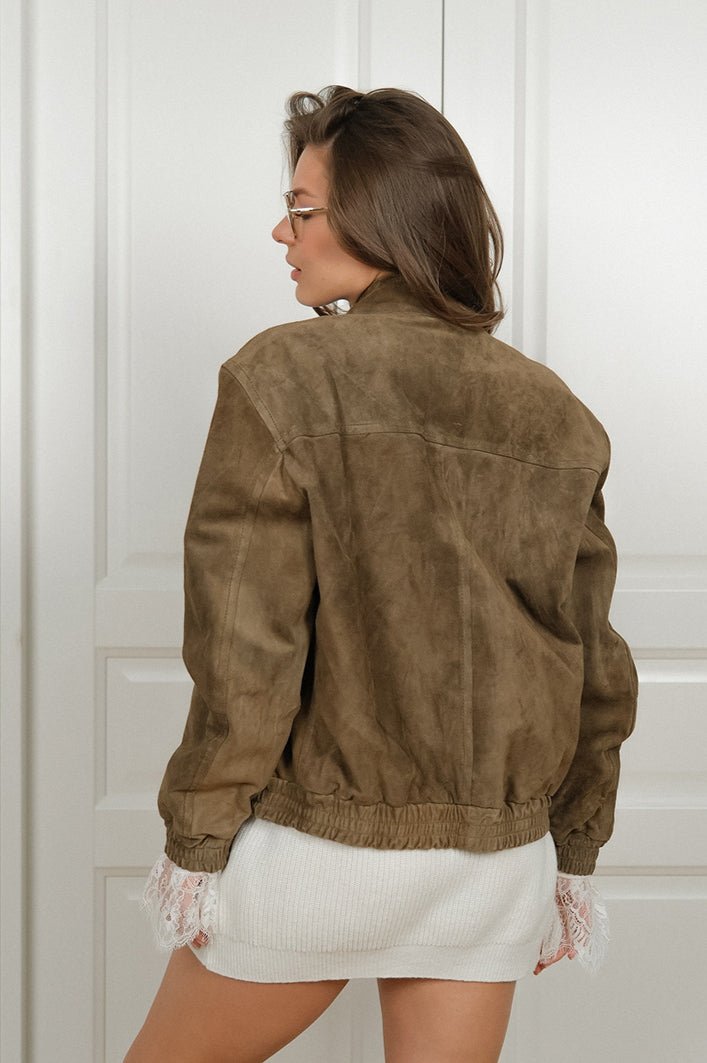 Olivia vintage khaki semsket jakke