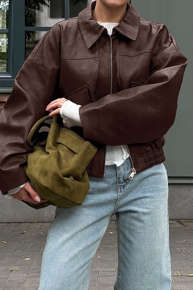 Jenny vintage falsk skinnjakke