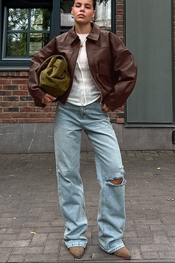 Jenny vintage falsk skinnjakke