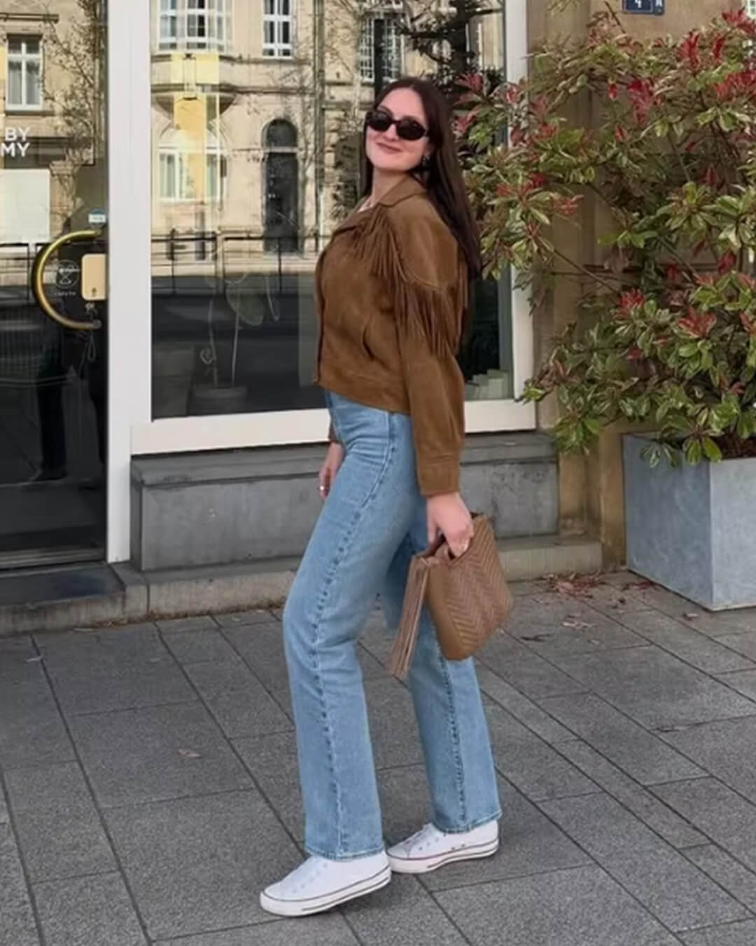 Julie semsket jakke med frynser i westernstil