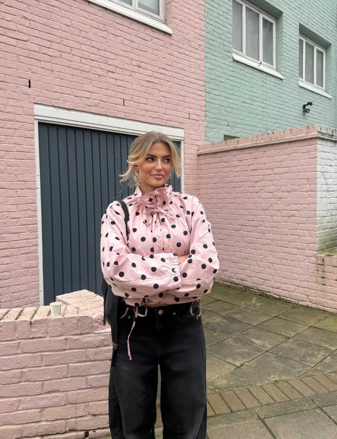 Linda snorjakke med polkadotter