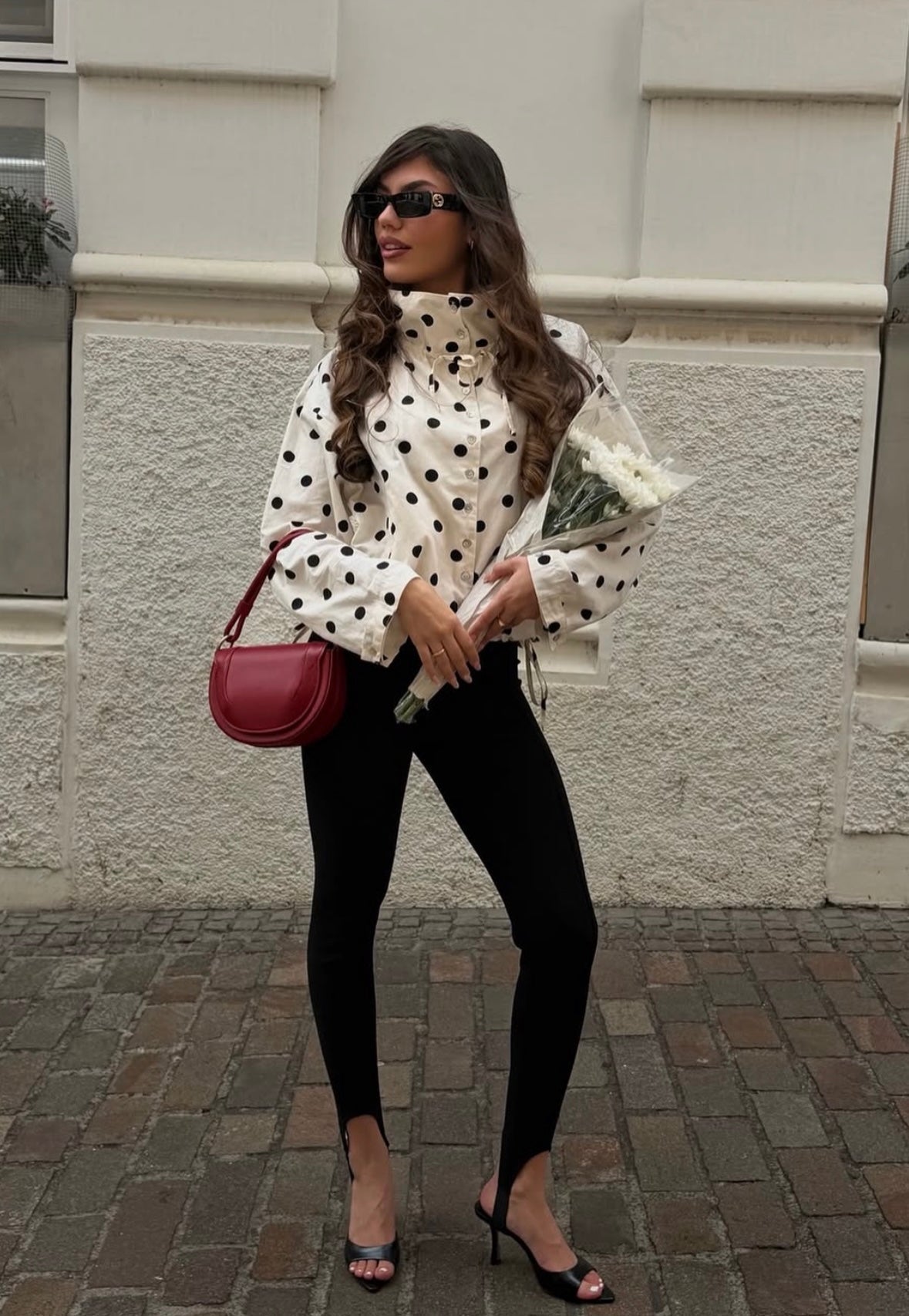 Linda snorjakke med polkadotter