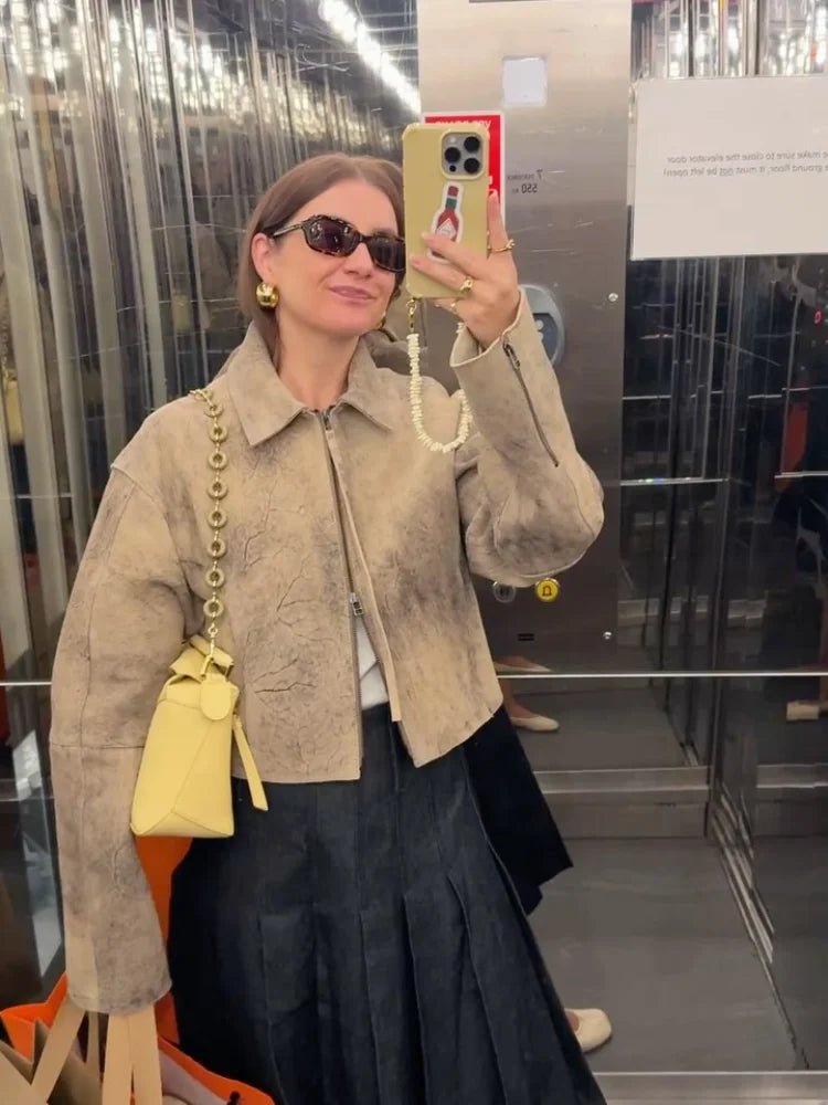 Natalie batikkmønstret bomberjakke