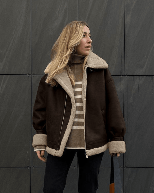 Gina Suede Faux Leather Jacket