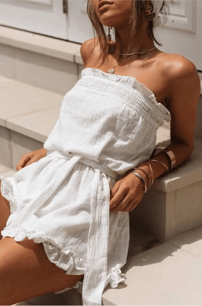 Sophie belte tube-jumpsuit