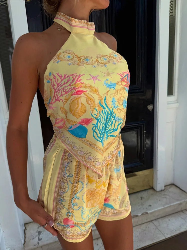 Kate Halter Print Two-Piece Set