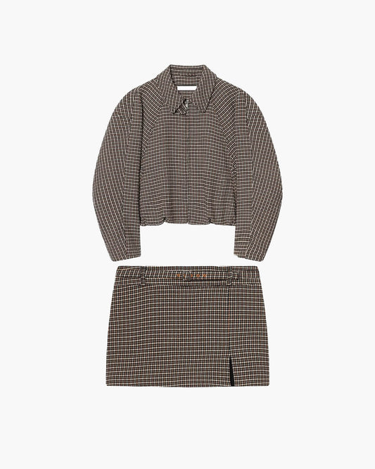 Erica Houndstooth Zip Jacket Suit