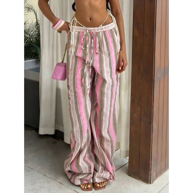 Jenny Wide-Leg Striped Pants