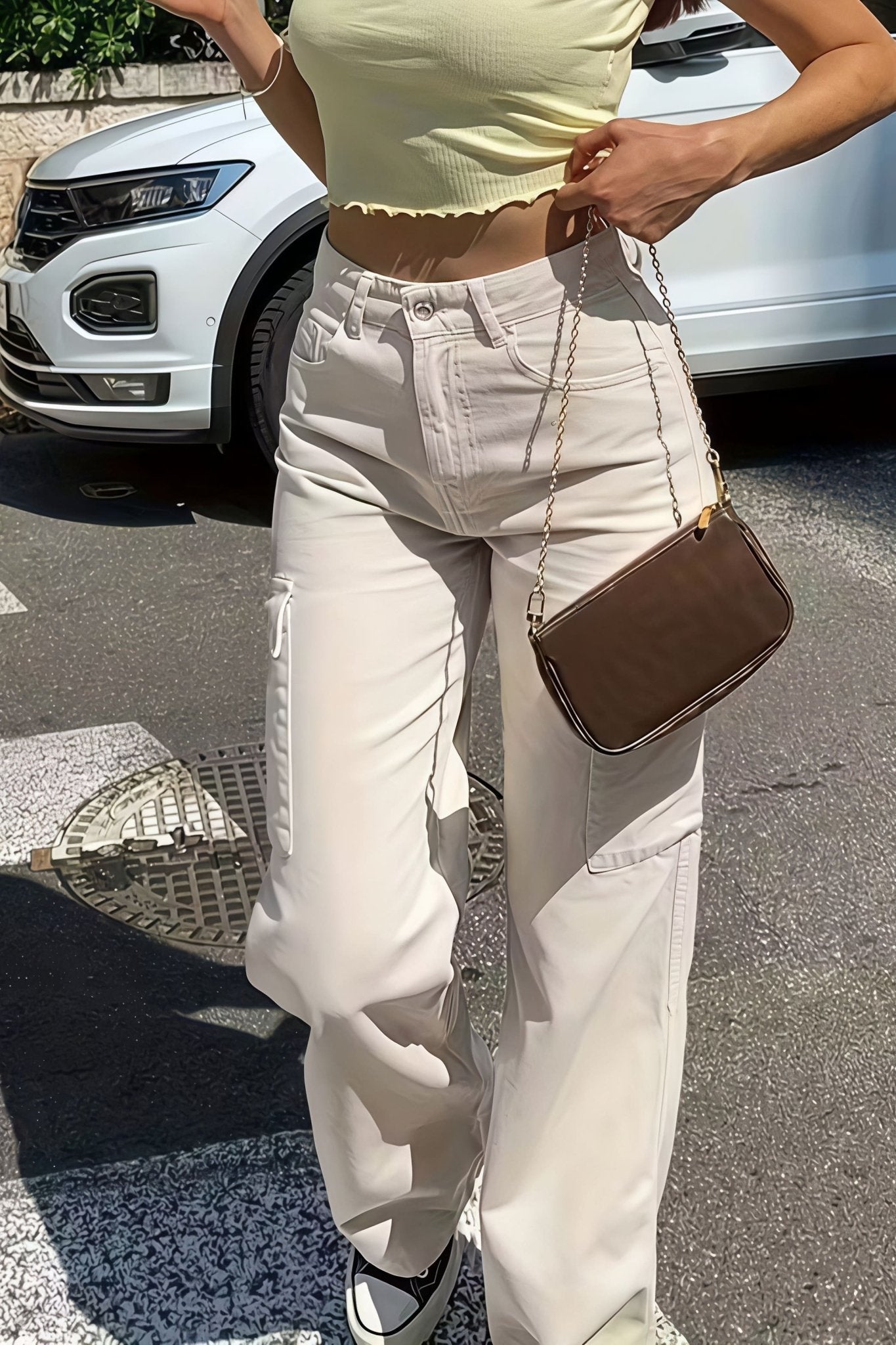 Sara Lomme Cargo Rett Bukse