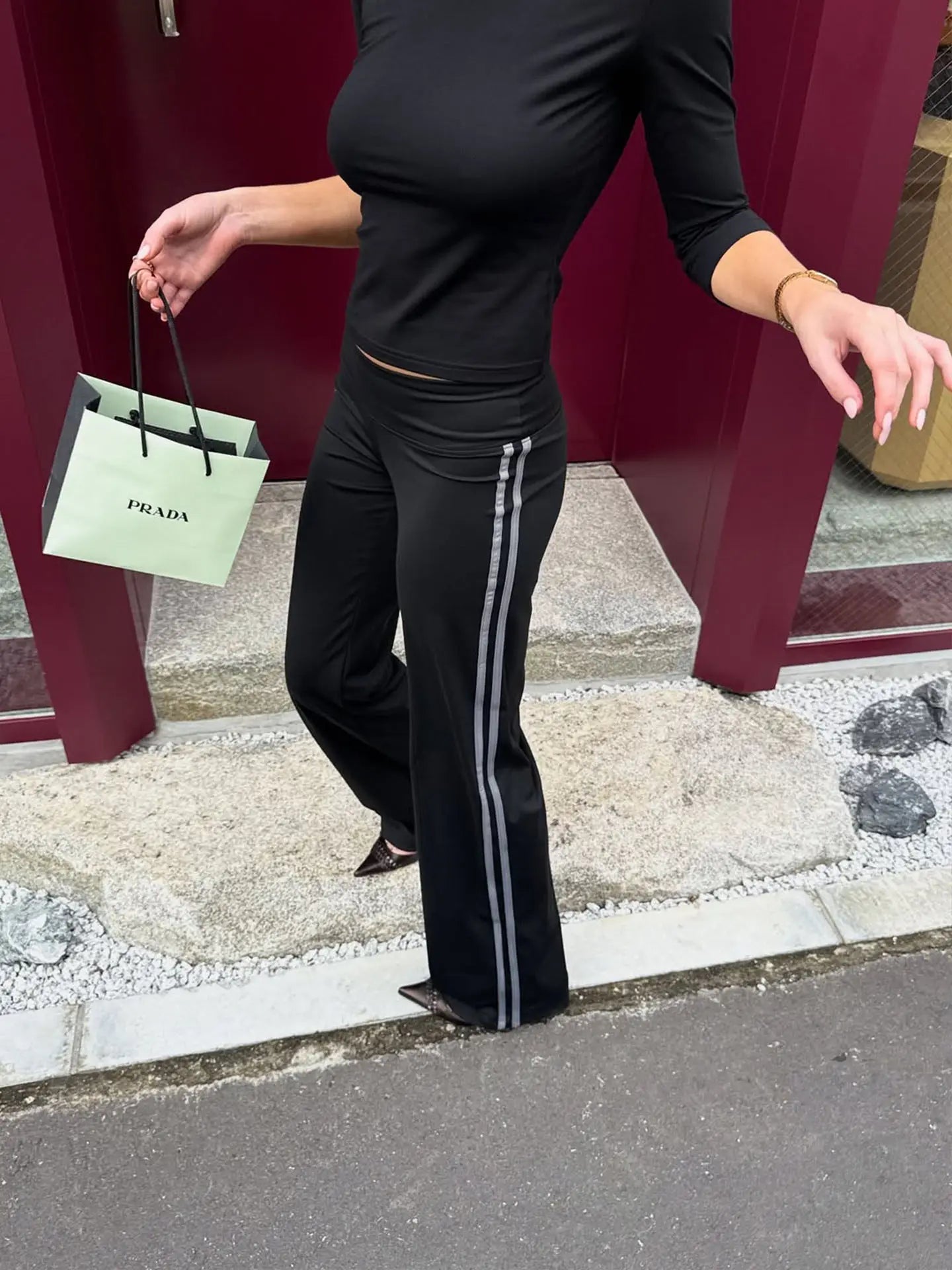 Jessica lavt liv utsvingte yogabukser