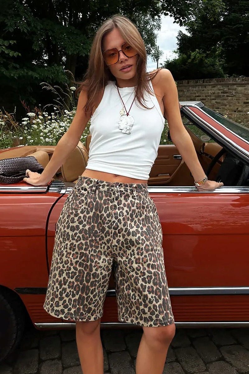 Carla leopardmønstrede shorts