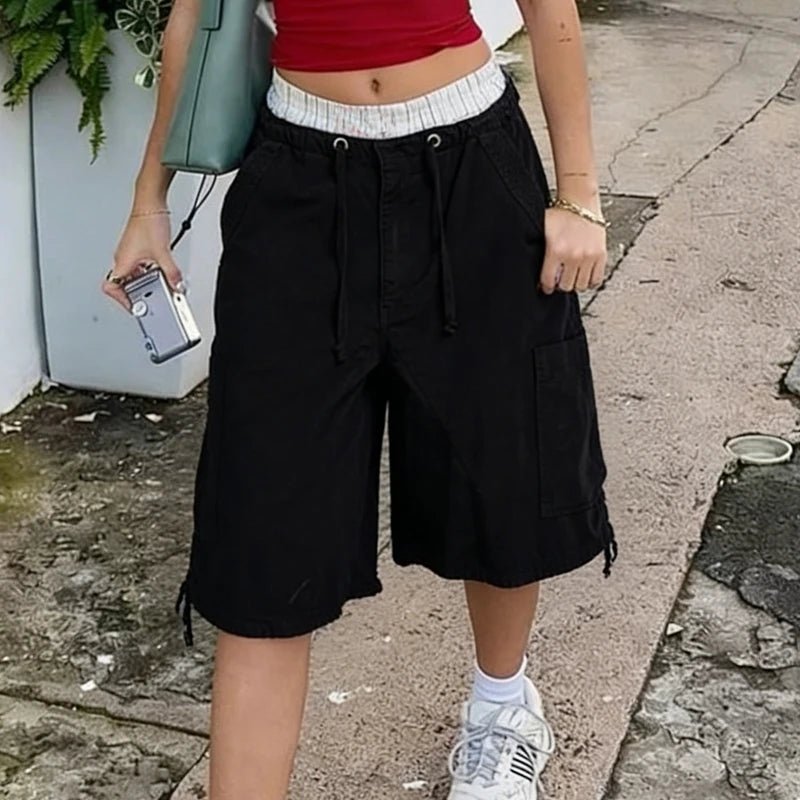 Ariane baggy cargo denim-shorts