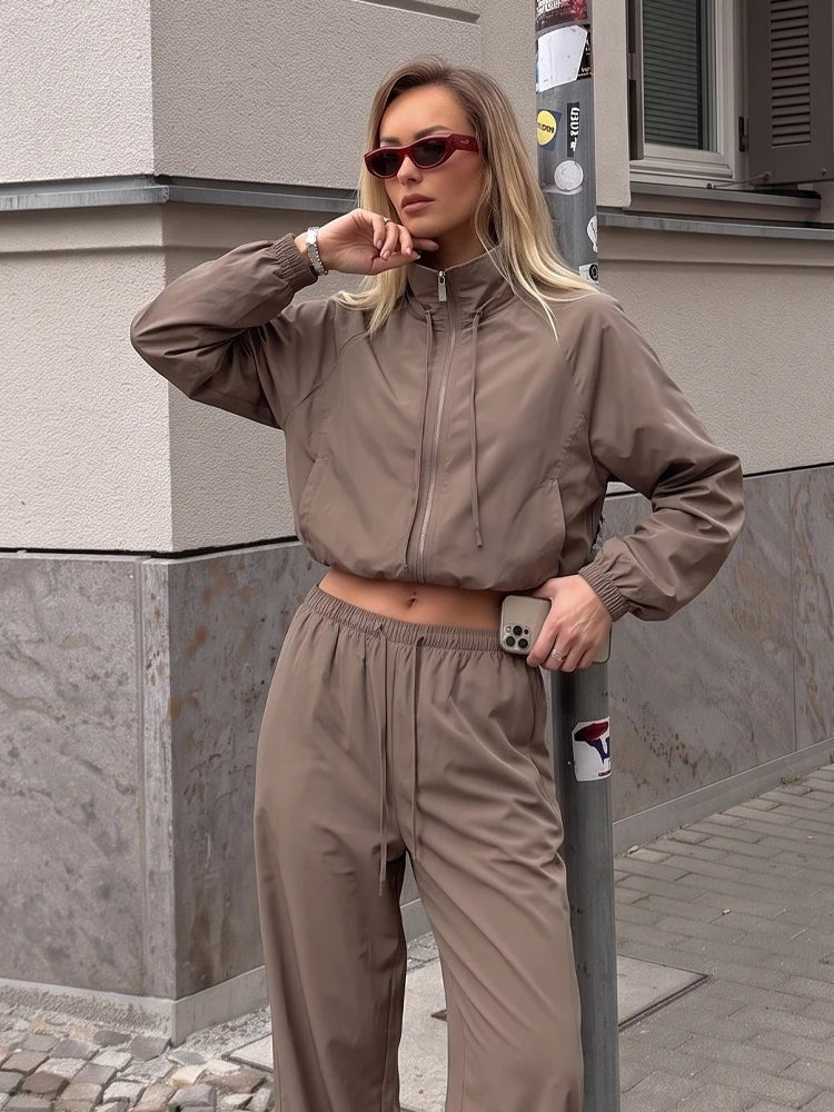 Angela skreddersydd blazer og bukse med vide ben sett