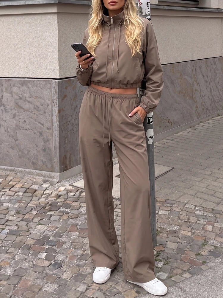 Angela skreddersydd blazer og bukse med vide ben sett