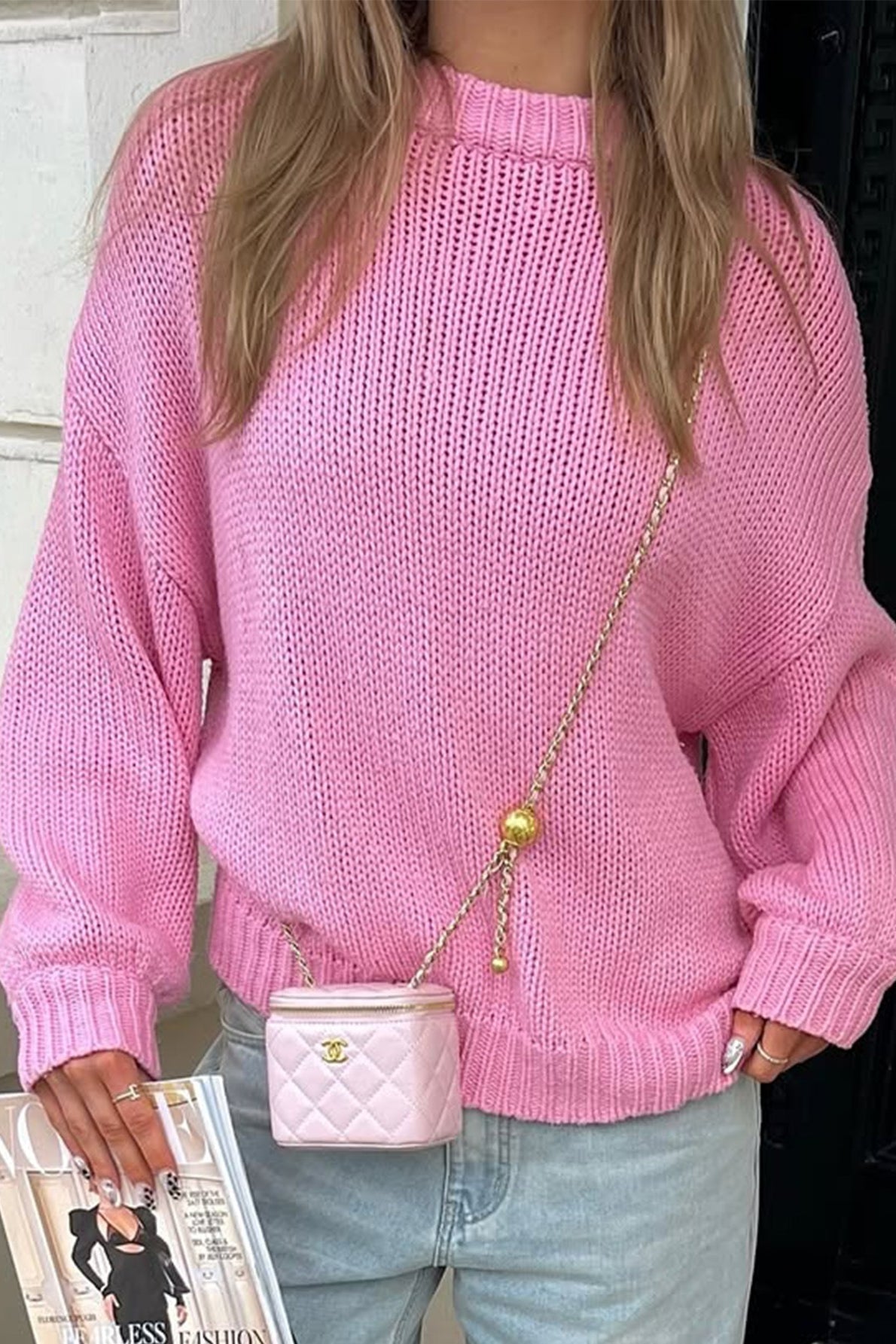 Sandra genser med rund hals for lag-på-lag-antrekk