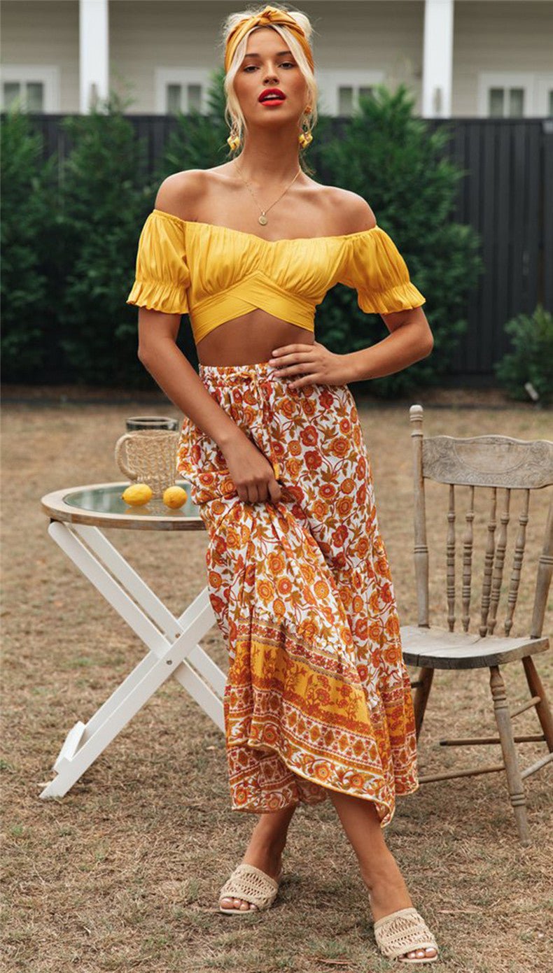 Leah flytende puffermet croptop