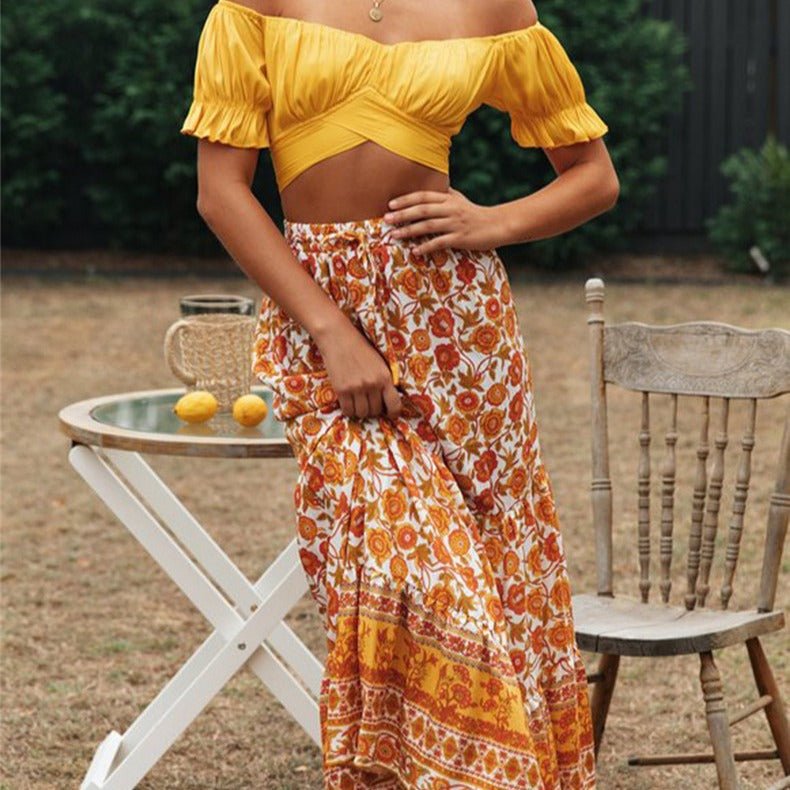 Leah flytende puffermet croptop