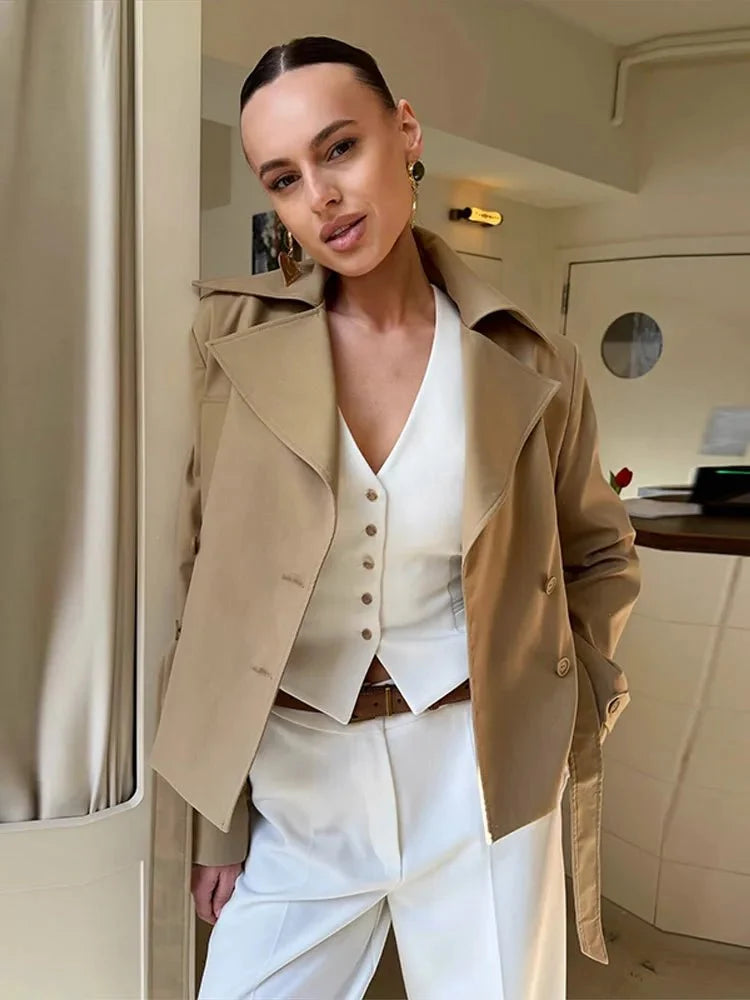 Teresa Lace-Up Cropped Trench