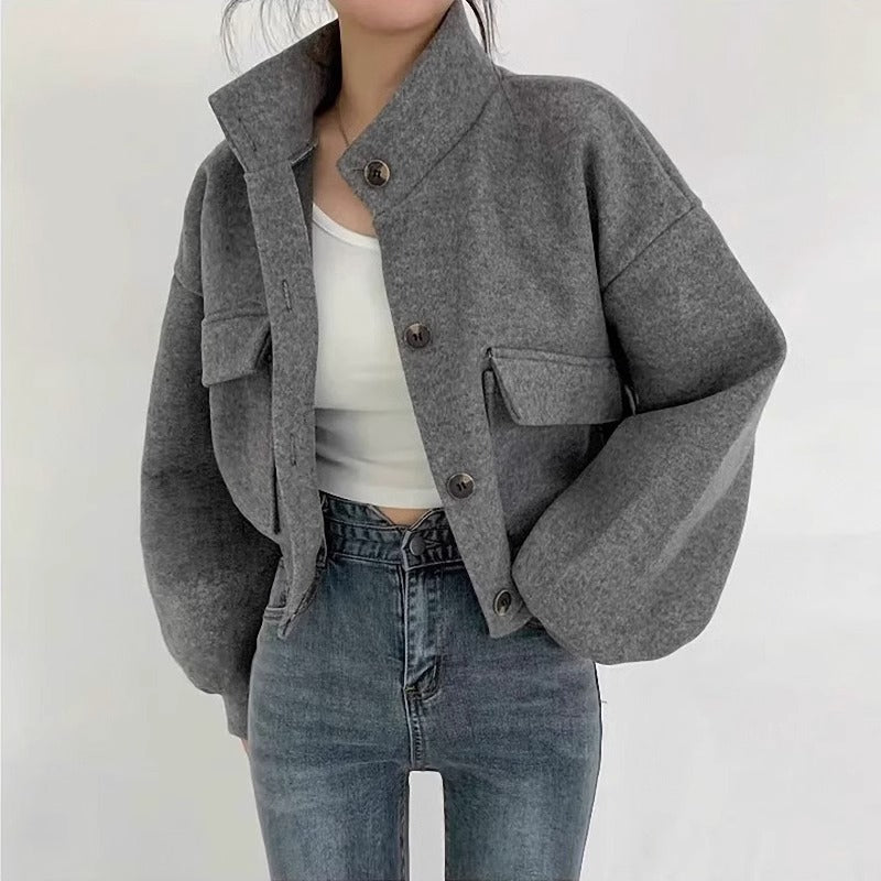 ZEYA - Agathe High Neck Cropped Jacket