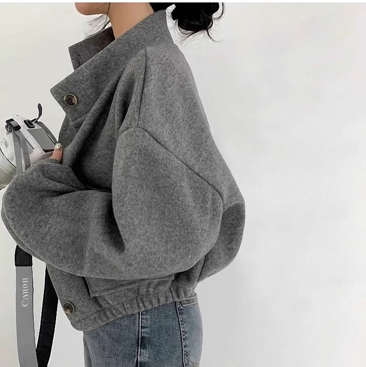 ZEYA - Agathe High Neck Cropped Jacket