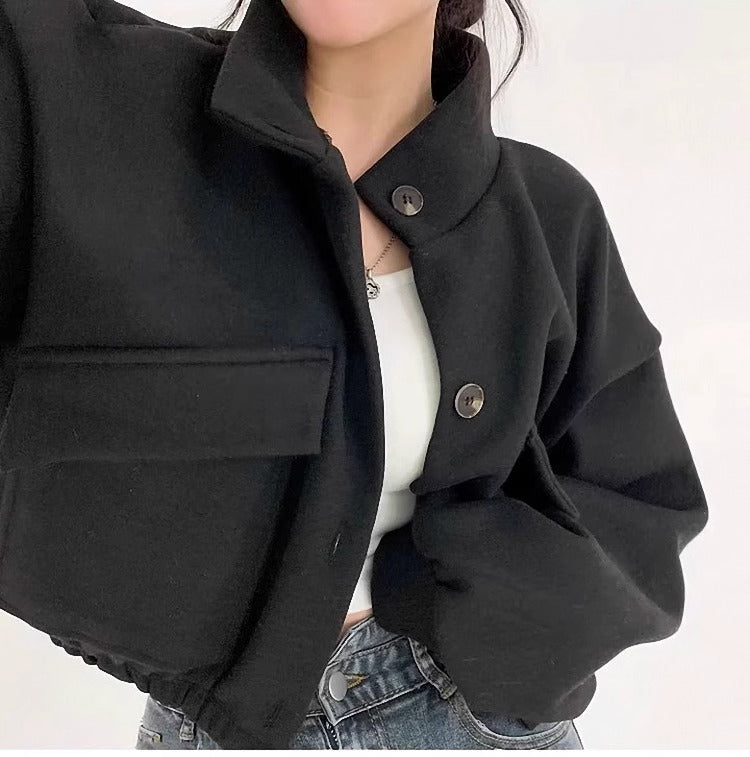 ZEYA - Agathe High Neck Cropped Jacket