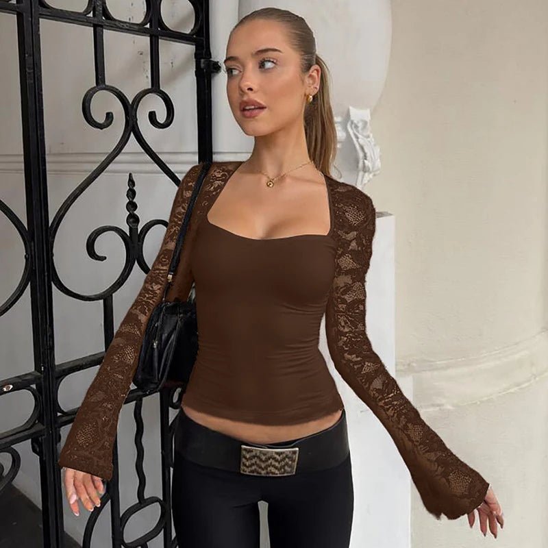 ZEYA - Alivia Lace Flare Sleeve Top