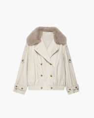 Allison trenchcoat med fuskepels