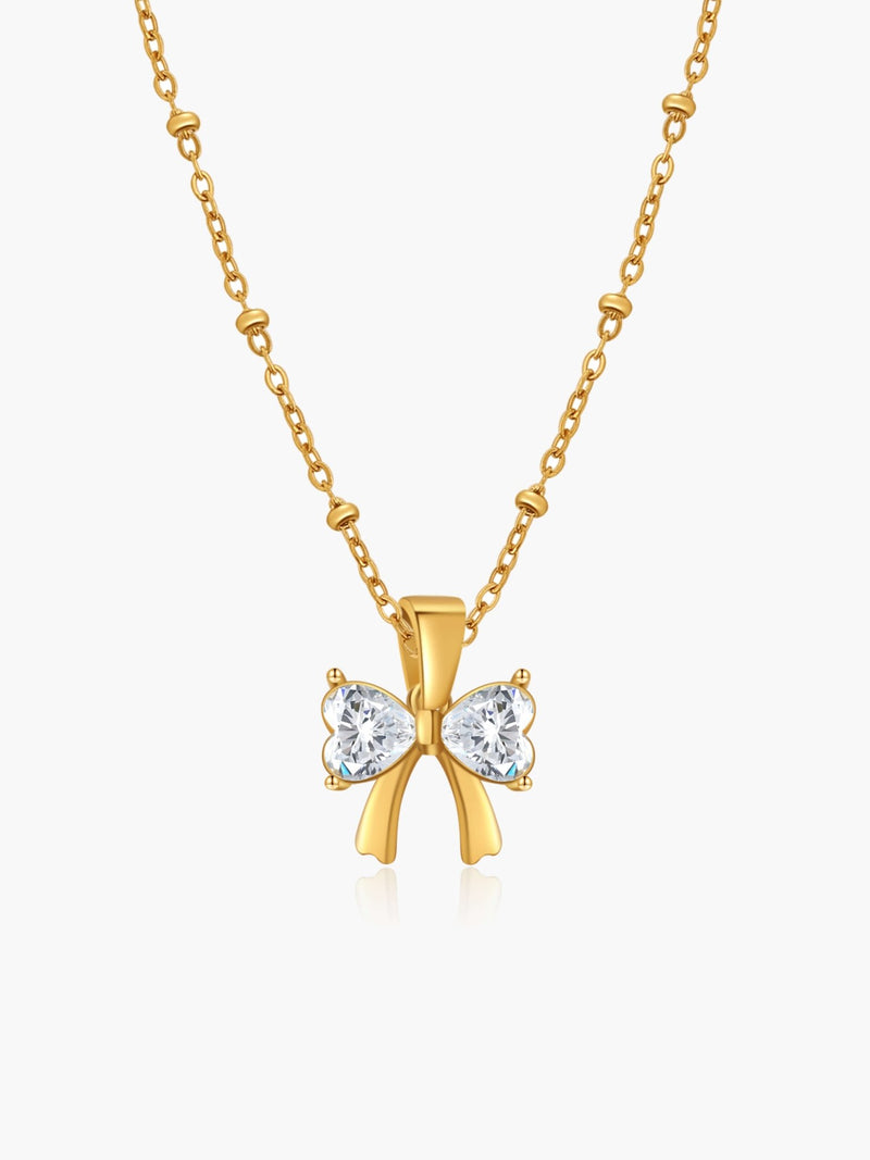 Adaeze Zirconia Bow Pendant Necklace