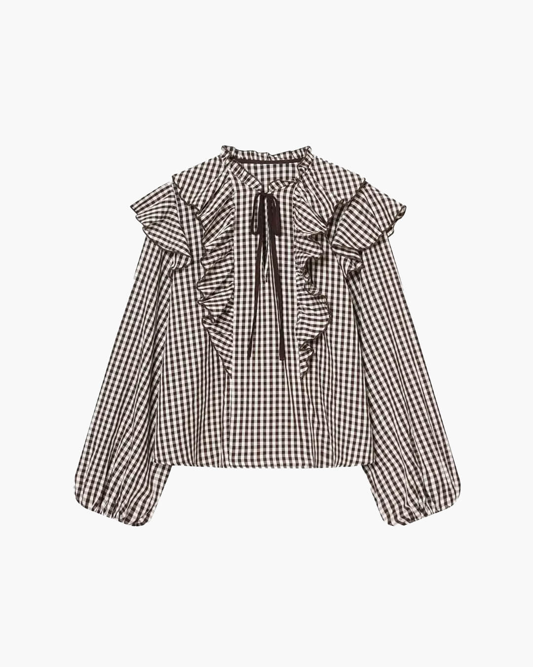 ZEYA - Amelie Gingham Ruffle Blouse