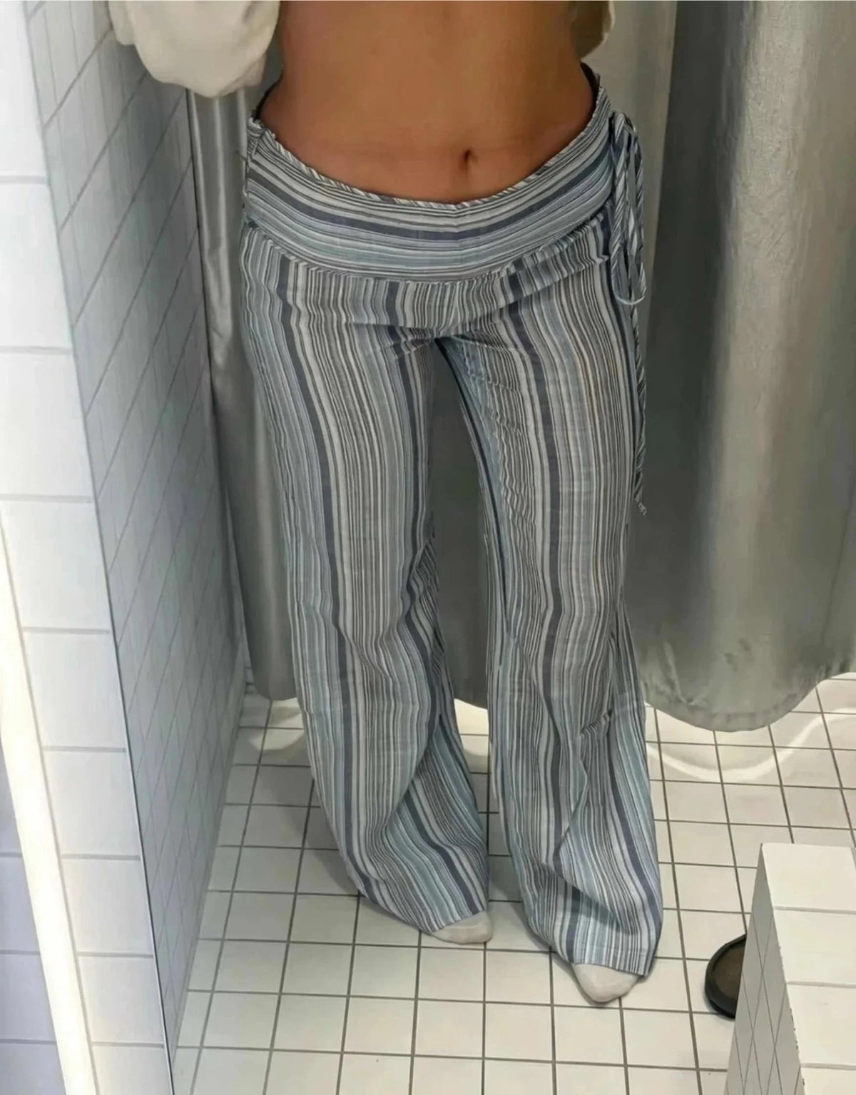 ZEYA - Angela Low-Rise Striped Trousers