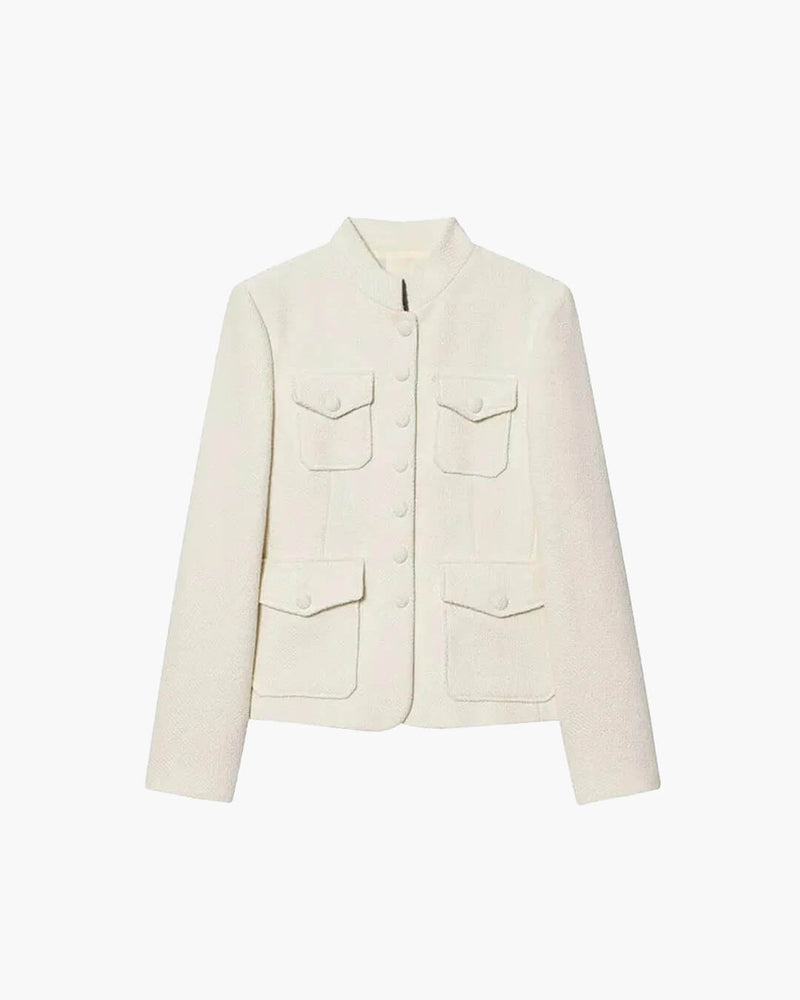 ZEYA - Anna Stand Collar Flap Pockets Blazer