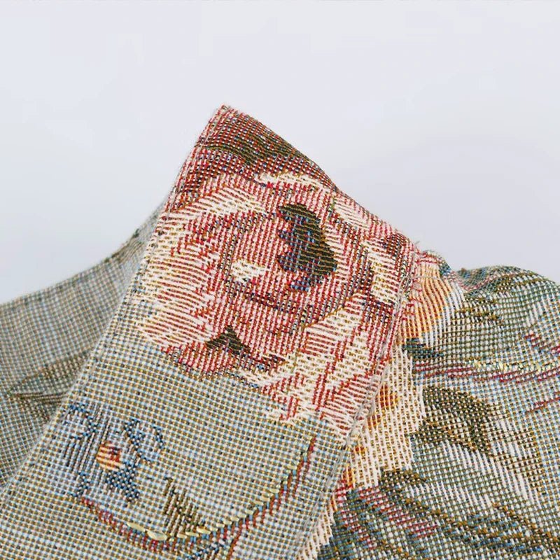 ZEYA - Anne Vintage Jacquard Cropped Jacket