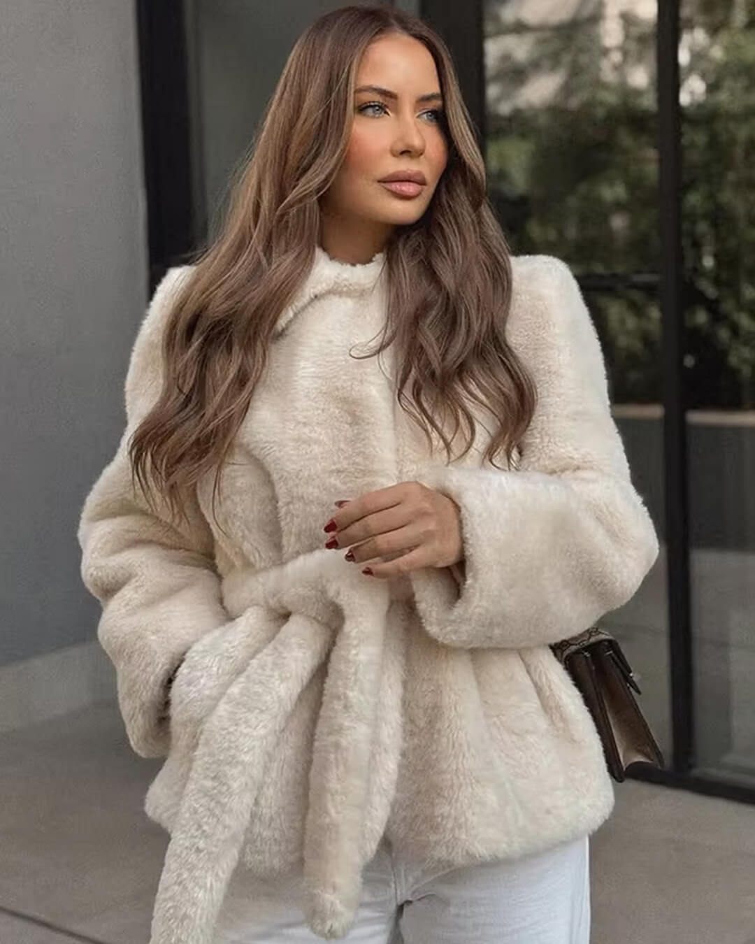 ZEYA - Ariana Faux Fur Coat with Belt