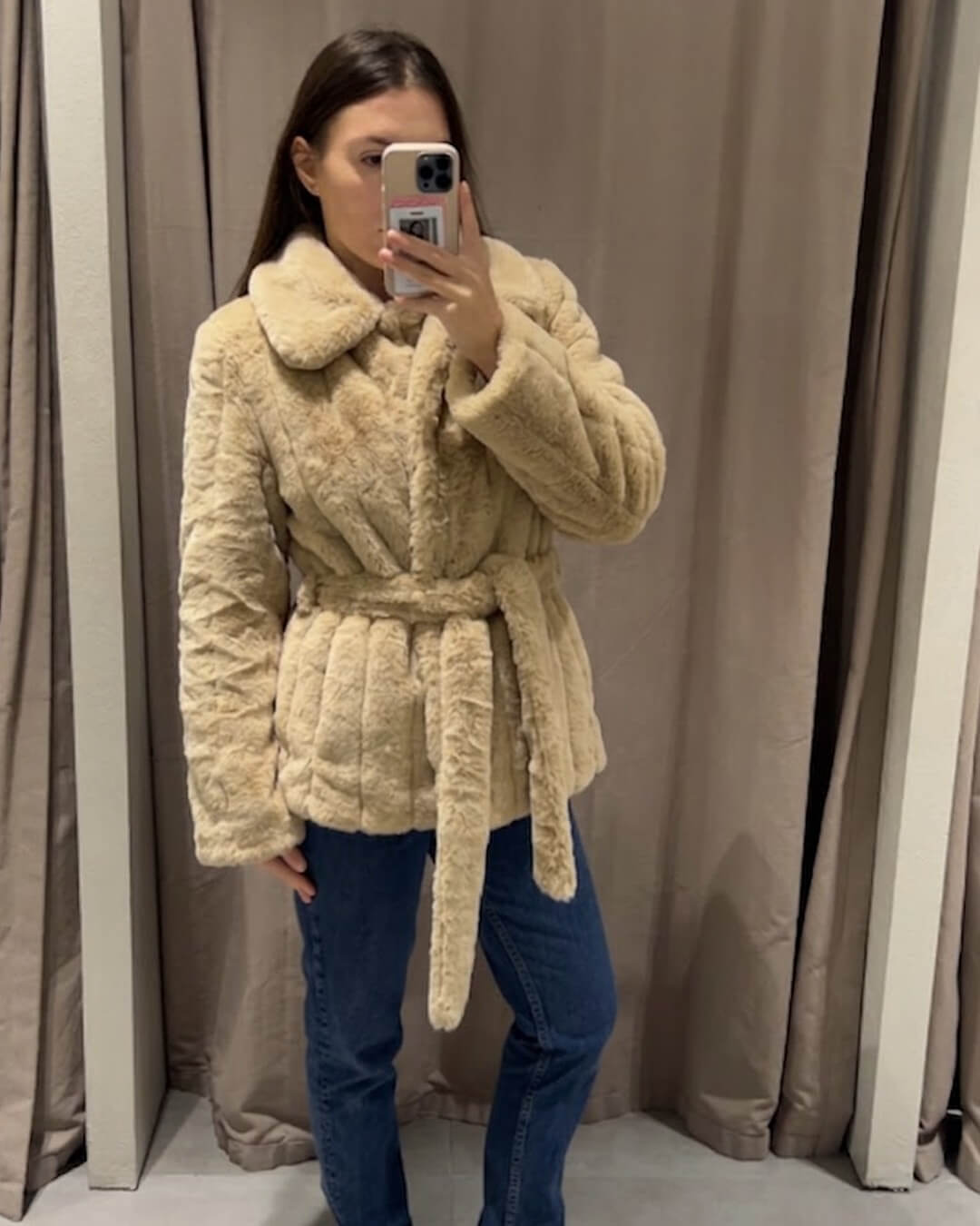 ZEYA - Ariana Faux Fur Coat with Belt